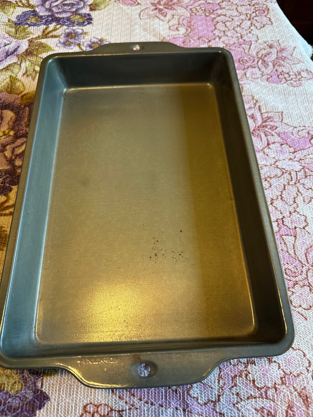 Vintage Metal Baking Pan 12x7.5x1.5 Inch Rectangular Roasting Tray with Handles